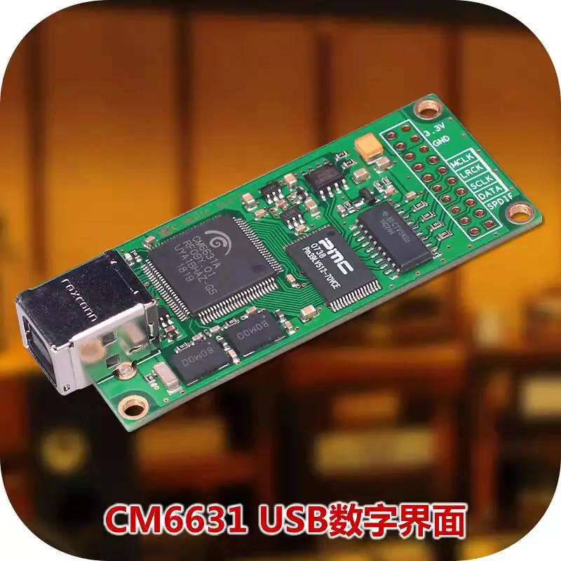 CM6631A Asynchroniczna karta dźwiękowa z interfejsem cyfrowym USB na I2S kompatybilna z włoskim przetwornikiem cyfrowo-analogowym Amanero XMOS