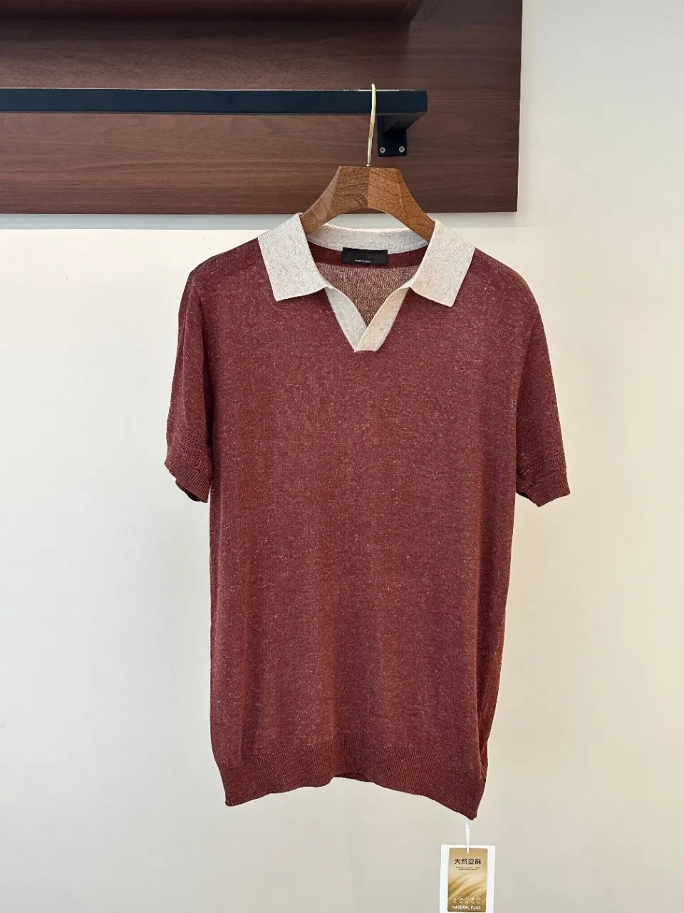  men's old money style linen collar color block breathable lightweight short sleeve fashion casual knitted polo shirt