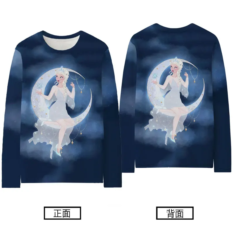 เสื้อยืดแขนยาวลาย Disney Princess On The Run เสื้อยืดเด็กผู้หญิง2024การ์ตูนอนิเมะใหม่