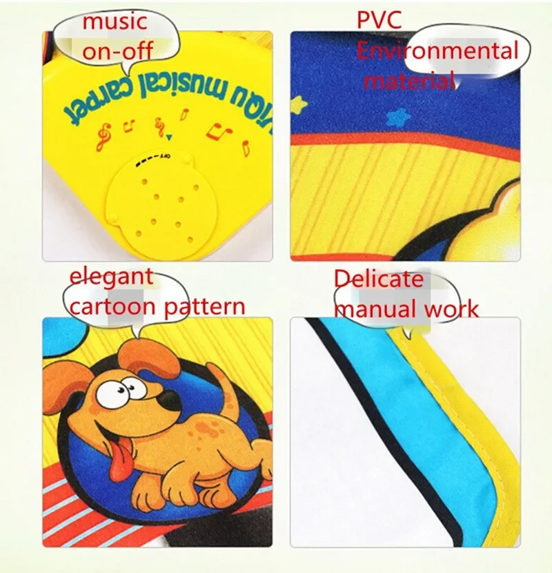 Baby's Funny Play Mat, Music Sport Game, Singing Mat, Kids' Piano Keyboard, Animal Toy, Crawling Carpet, Presente, 72x28cm