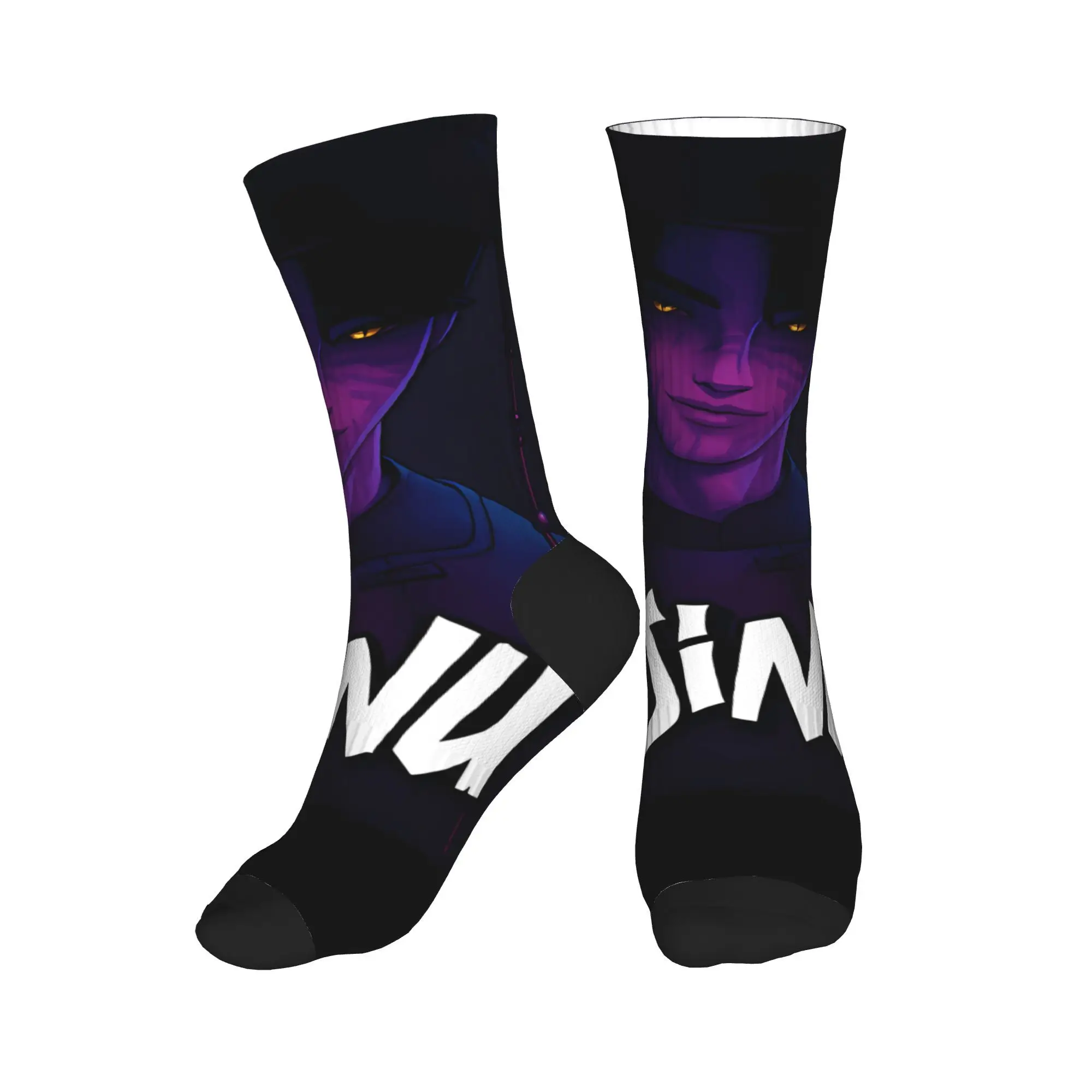 

Jinu KPop Demon Hunters Fan Art Носки Модные чулки Зимние мужские носки против пота Средние мягкие носки для бега с рисунком