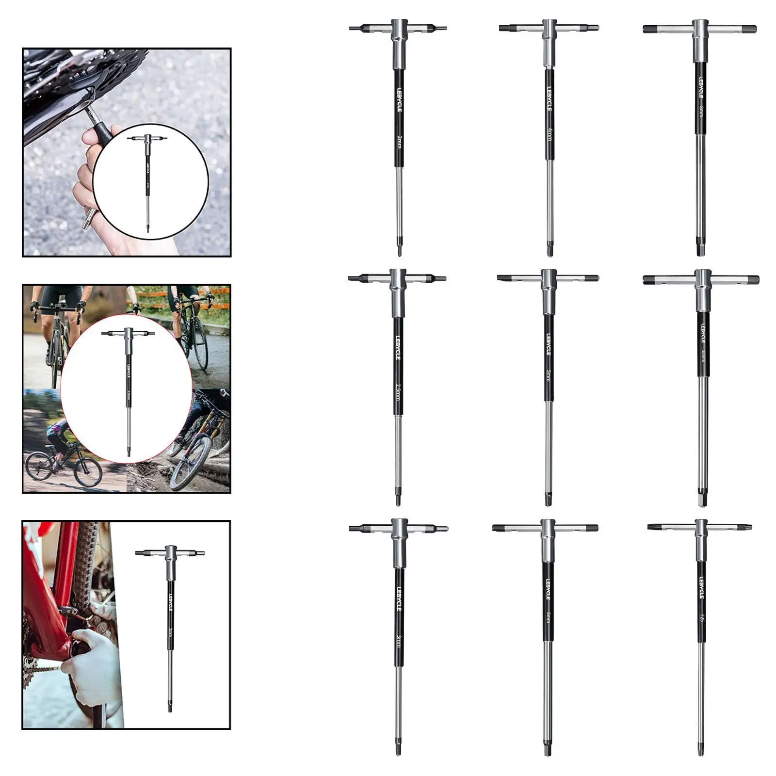 

T Handle Hex Wrench Accessories for Home Repair Convenient Supplies Nonslip Ergonomic Sliding Allen Key Bike Repair Tool
