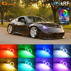 For Nissan 370Z 370 Z Z34 Fairlady Bluetooth-Compatible APP RF Remote Ultra Bright Multi Color RGB LED Angel Eyes Kit Halo Rings
