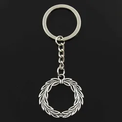 New Fashion Keychain 36x34mm Olive Branch Laurel Wreath Pendants DIY Men Silver Color Car Key Chain Ring Holder Souvenir Gift