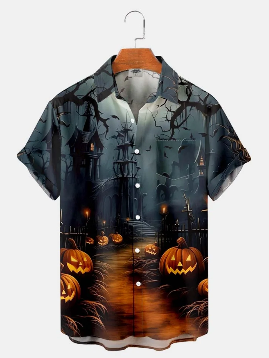 

Новая мужская рубашка для вечеринки в стиле ужасов с короткими рукавами и исторической тематикой ужасов, праздничная свободная рубашка в стиле хип-хоп, подходящая для мужчин и женщин.