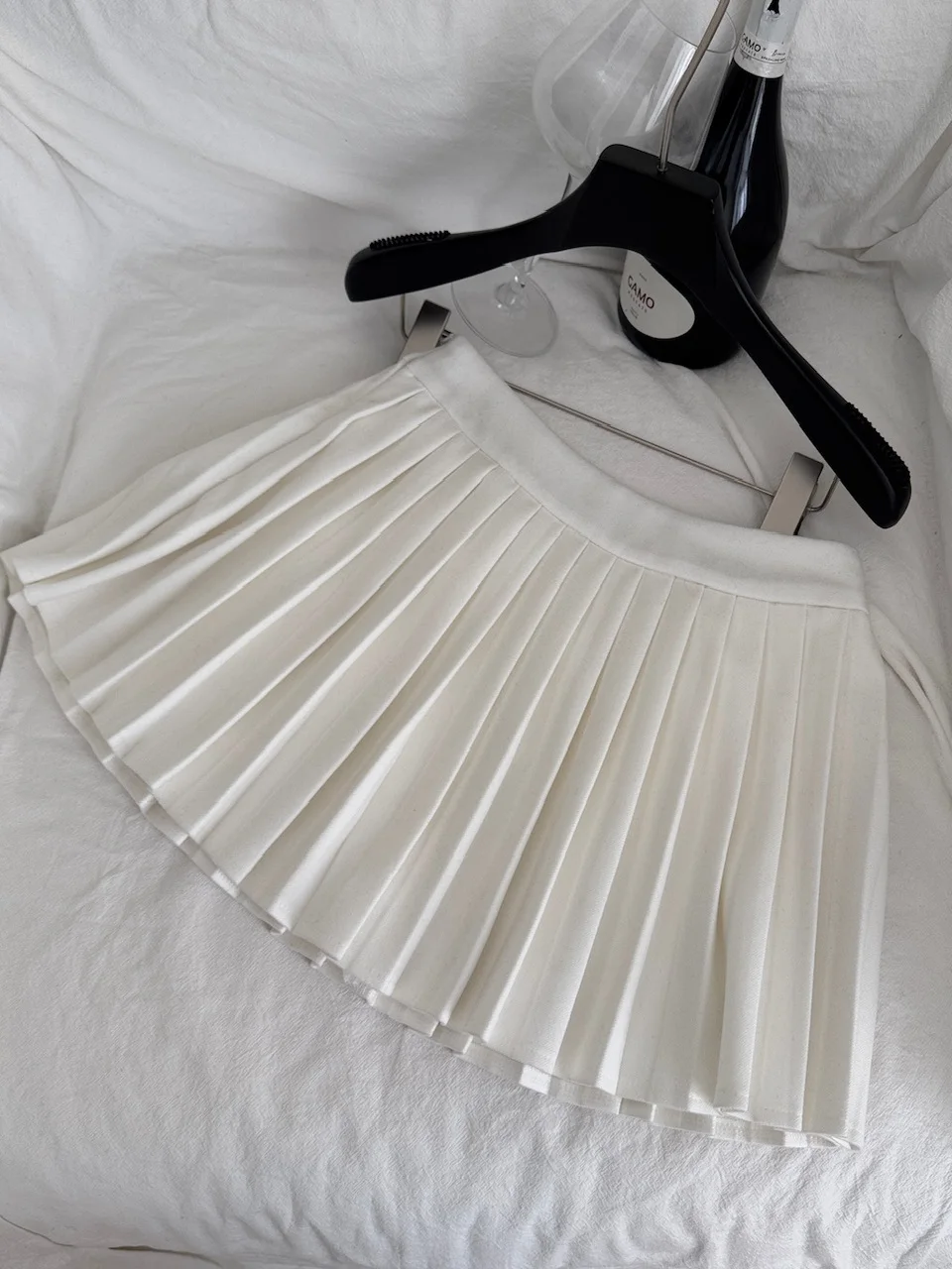 Ele Color Blo oulder Long Sve Blouse with f Skirt Pleated Ne Hanging Design Autumn Winter New Arrival