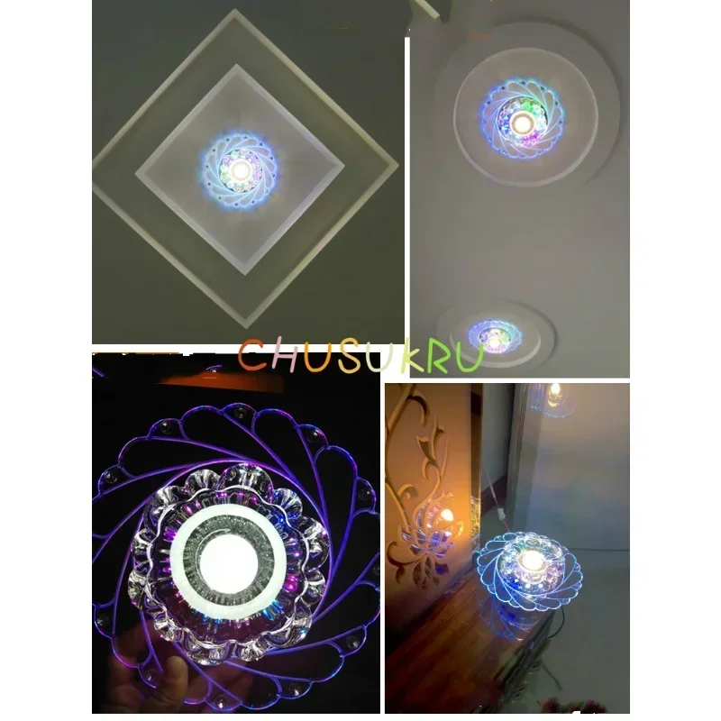 Modern Luminarias Rotunda For Living Room Aisle Corridor Kitchen LED Crystal Circular Mini Ceiling Light