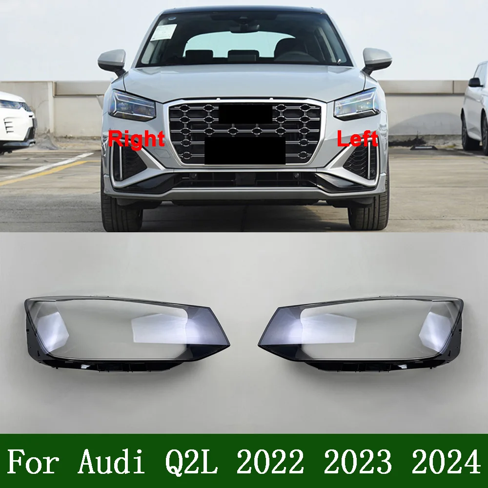 Front Glass Lens Lamp Shade Shell For Audi Q2L 2022-2024 Car Headlight Shell Replacement Headlight Cover Headlamp Lens Headlight
