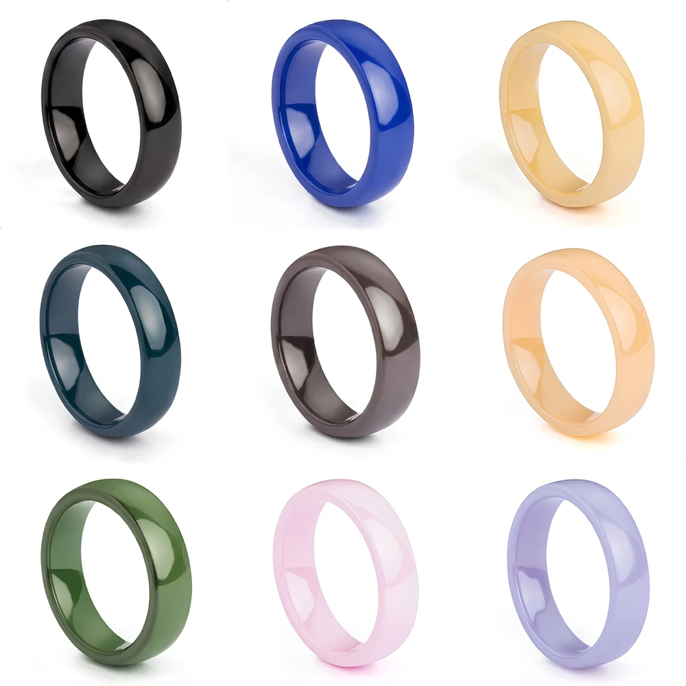 Classic 6mm Ceramic Ring For Women Couples Bands Hypoallergenic Space Ceramic Wedding Jewelry In Stock Fast Shipping