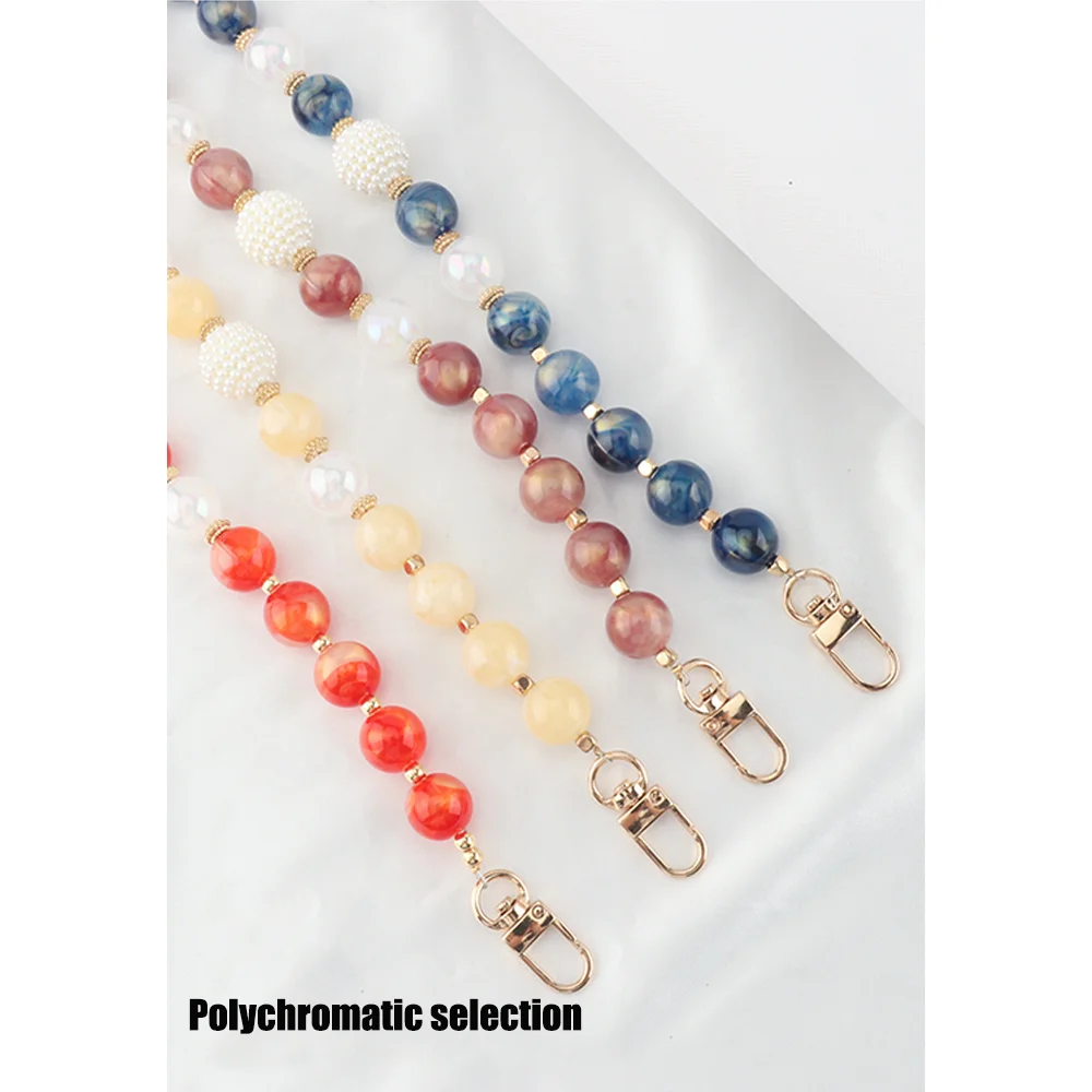 Colorful Handbag Chain DIY Stone Bead Replaceable Purse Bag Belt Resin Extension Bead Chain Phone Case Accessories