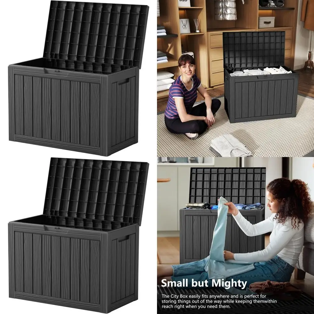 

45 Gallon Resin Deck Box for Outdoor Storage, Lockable, Ideal for Patio Furniture, Pool Accessories, and Garden Tools
