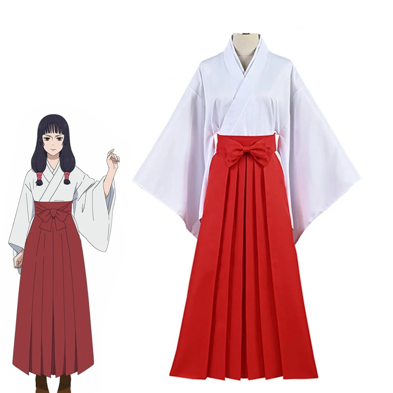 

Anime Jujutsu Kaisen Iori Utahime Cosplay Costume Kimono Suit Skirt Red White Uniform Woman Party Halloween Costume