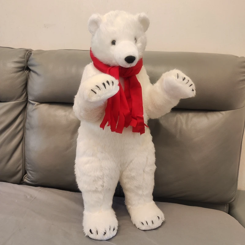 Pop Realistic Animal Polar Bear Plush Toy Lovely Stuffed Anime Bear Doll Gift for Kid Gift Christmas Decoration 28inch 70cm