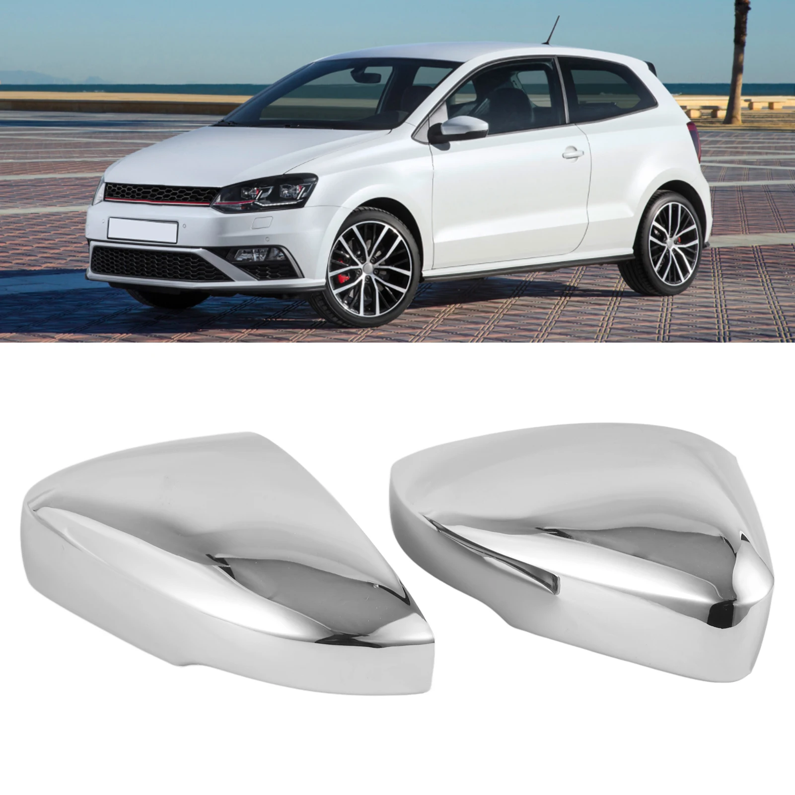 

Mirror Cover Anti-Scratch Mirror Cap Corrosion Resistant ABS Mirror Shell Direct Replacement For VW Polo 2014 - 2018
