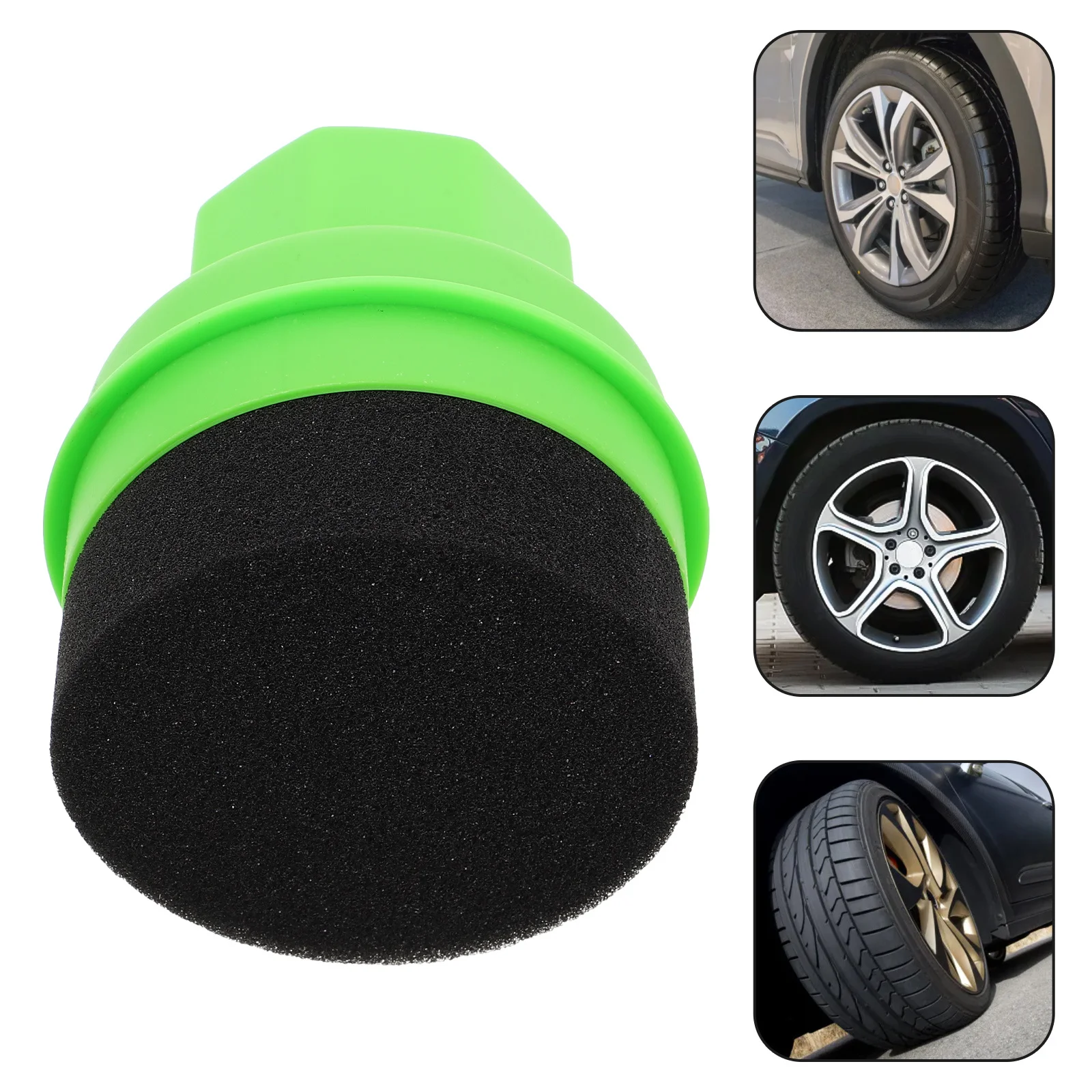

Tire Shine Applicator Sponge Handheld with Lid Reusable Car Tire Polishing Dressing Brush Easy Cleaning Wheel Shine for Car