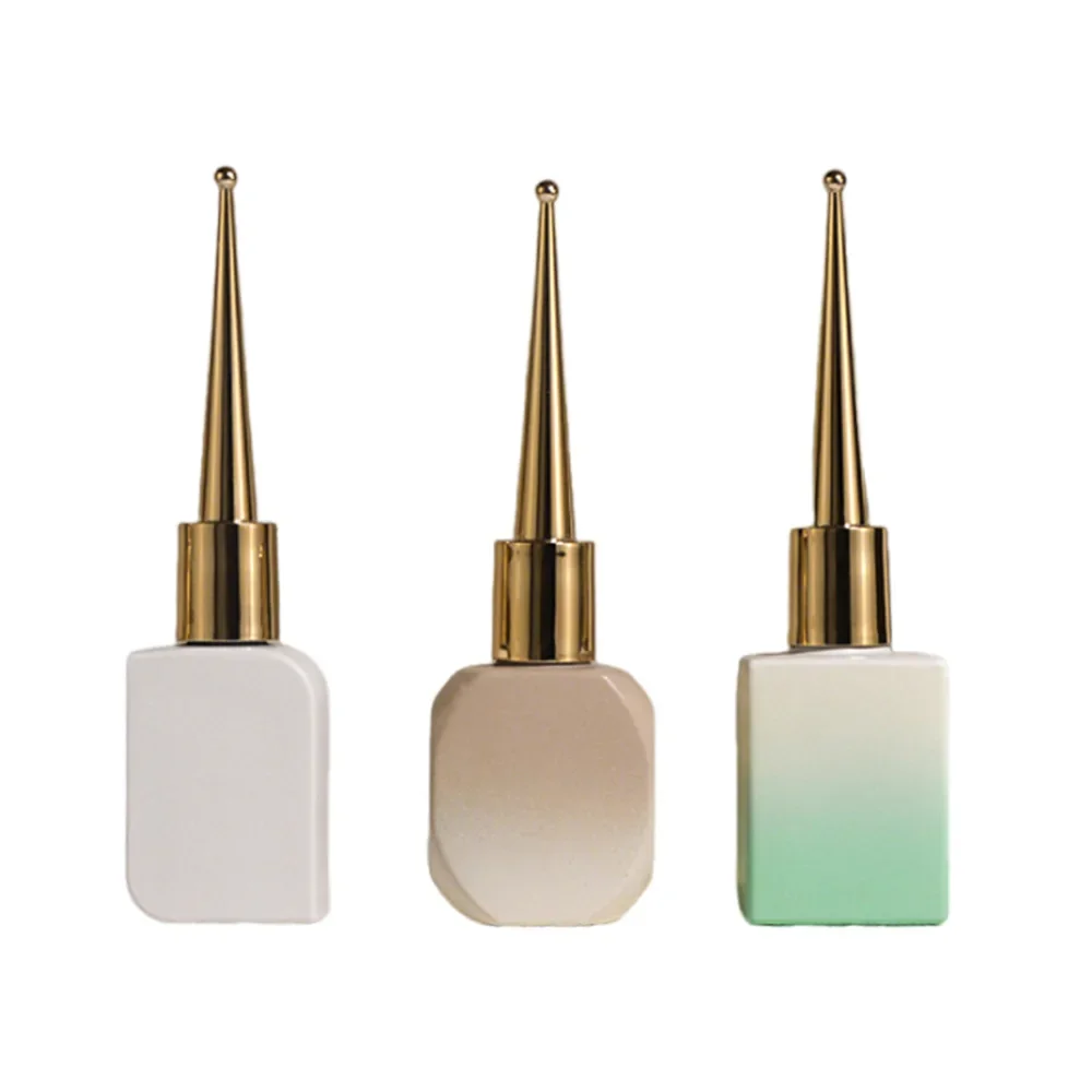 Glass Nail Gule Bottles Sample Cuticle Oil Bottling 12ml15ML Empty Softener Gel Bottles Flat Square Nail Polish Containers