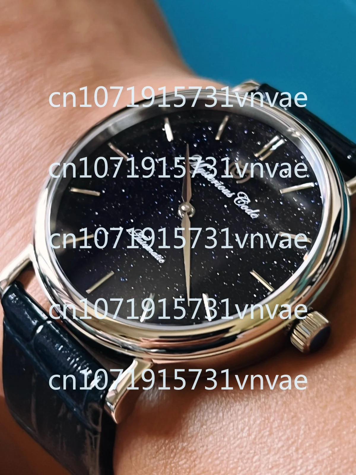 

Imported Automatic Mechanical Movement Sapphire Glass Blue Starry Sky Blue Star Sand Business Men's Watch