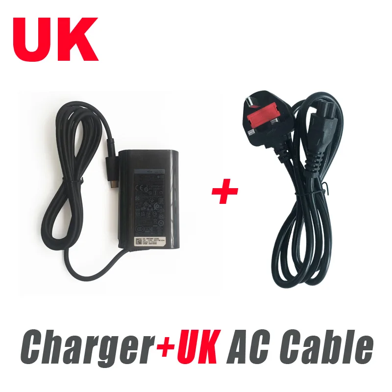 Original 45W USB C Laptop Charger for Dell XPS 13 9360 9365 9370