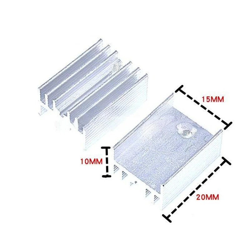 Aluminum Heatsink Radiator 21*15*10MM Transistor TO-220 With Needle Without Needle For Transistors TO220 white