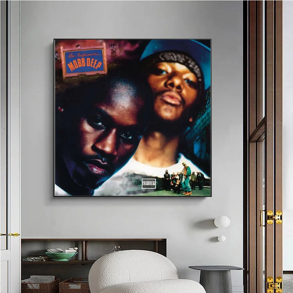 Mobb Deep The Infamous Art Hip Hop Rapper Music Album Cover Poster Prints Wall Art Canvas Painting Picture Photo Room Home Decor