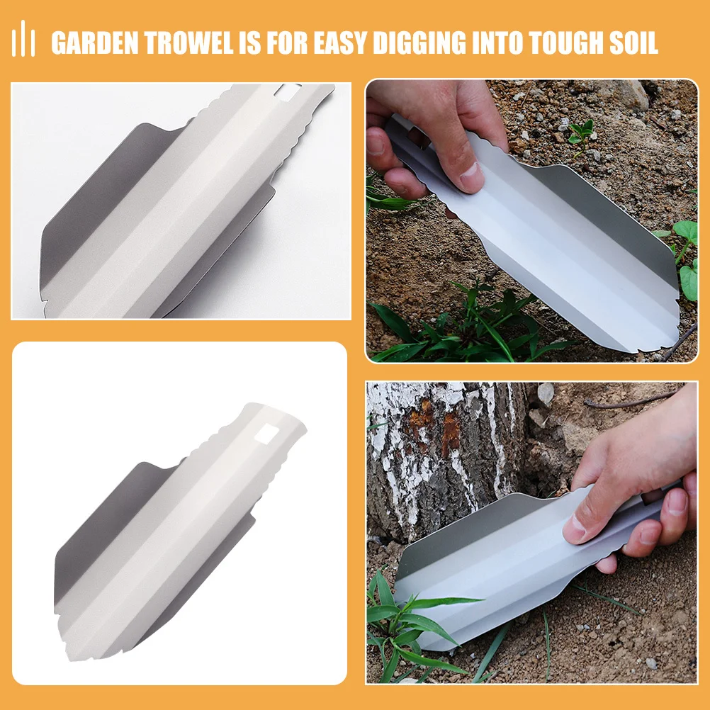 Cazzuola da giardino compatta in titanio, pala da giardinaggio multiuso, per scavare radici, piantare miscelare il terreno all'aperto