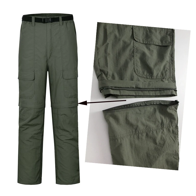 TRVLWEGO-ropa táctica para hombre, camisa y pantalones de combate para pesca, Trekking, Camping, protección UV al aire libre, conjunto extraíble de