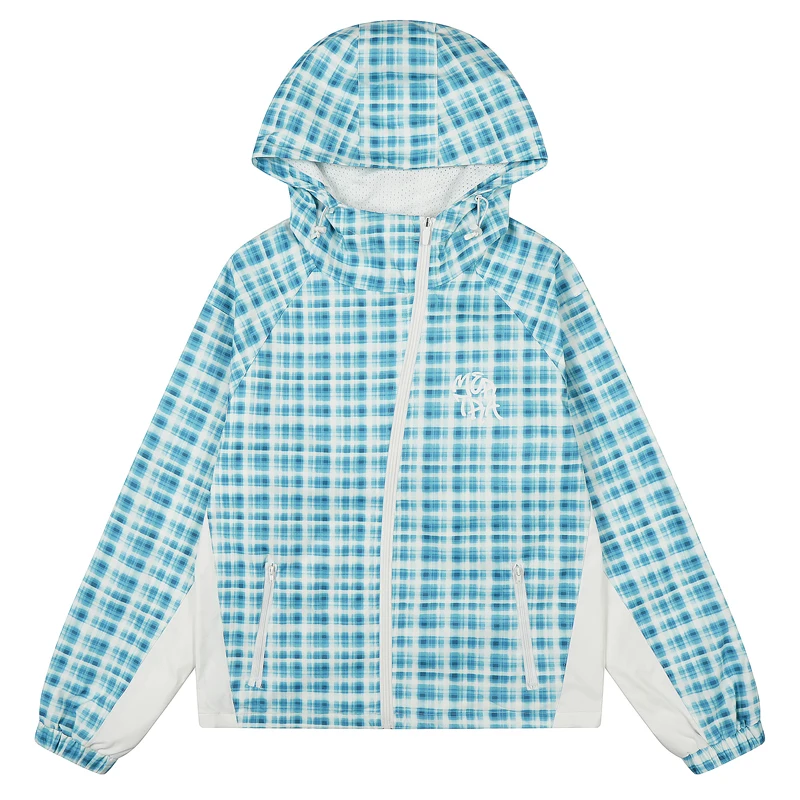 

Ветровка MERTRA, новинка 2026, мужские и женские повседневные небесно-голубые клетчатые куртки с дышащей сеткой Mertra