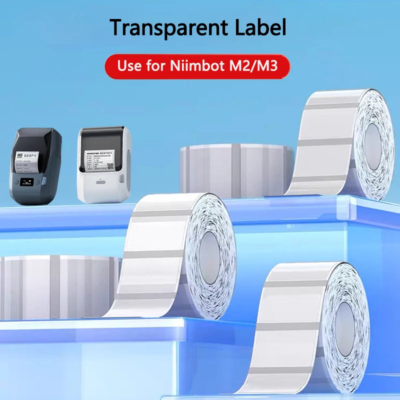 Niimbot M2/M3 Transparent Label Self-adhesive Heat Transfer Printing Paper Waterproof  Tear-resistant Clear Sealing Stickers