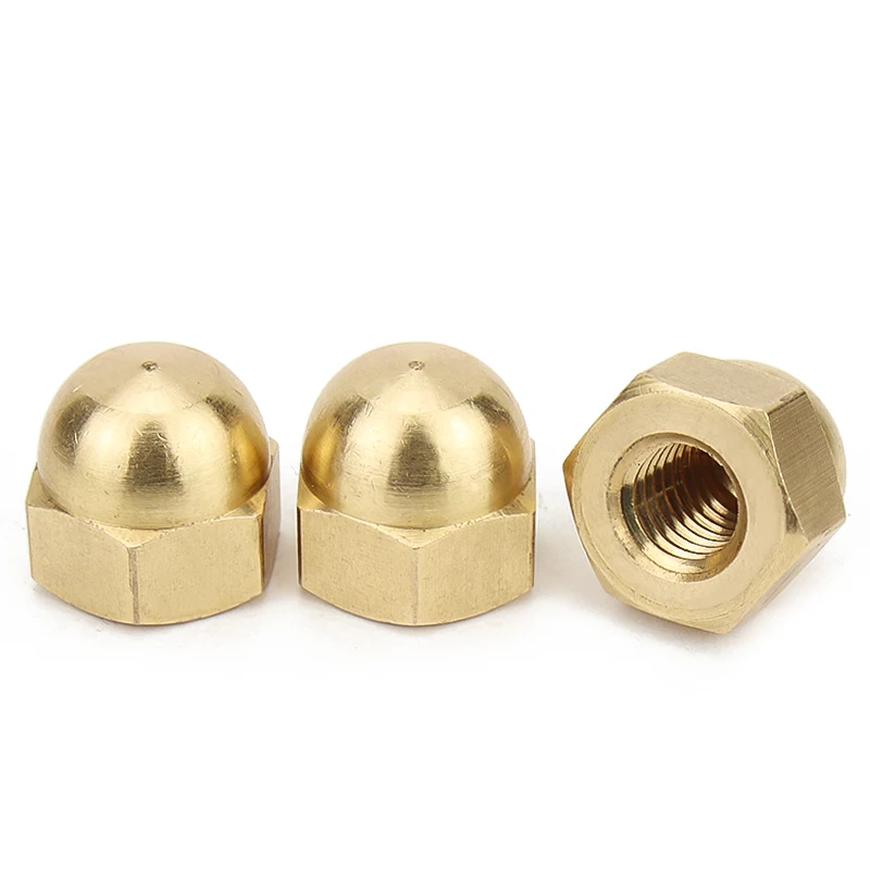 1/ 2/ 5/ 10/ 20/ 50Pcs DIN1587 M3 M4 M5 M6 M8 M10 M12 M14 M16 Brass Cap Hex Nuts Decorative Dome Head Cover Semicircle Acorn Nut