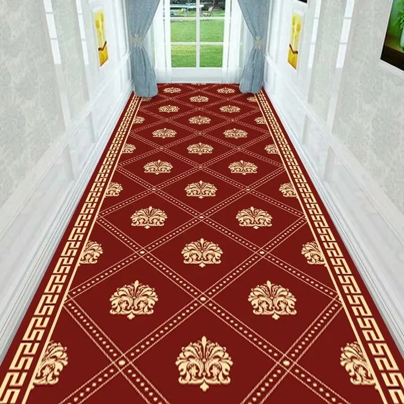 Chinese Style Diamond Shaped Pattern Lobby Carpets Rug Stairway Hallway Stairs Home Decor Corridor Aisle Runner Wedding Hall