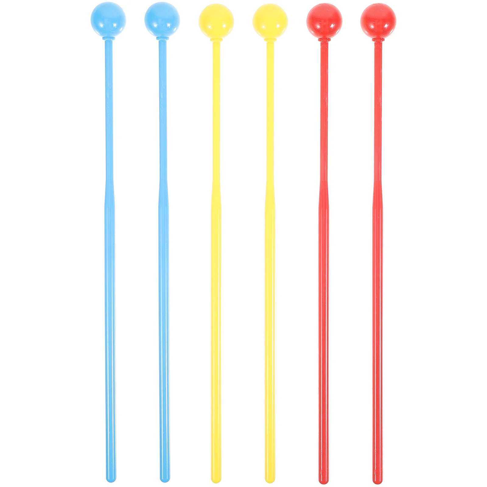 

3 Pairs Multicolor Drum Sticks Marimba with Good Mallets for Beginners Percussion Plastic