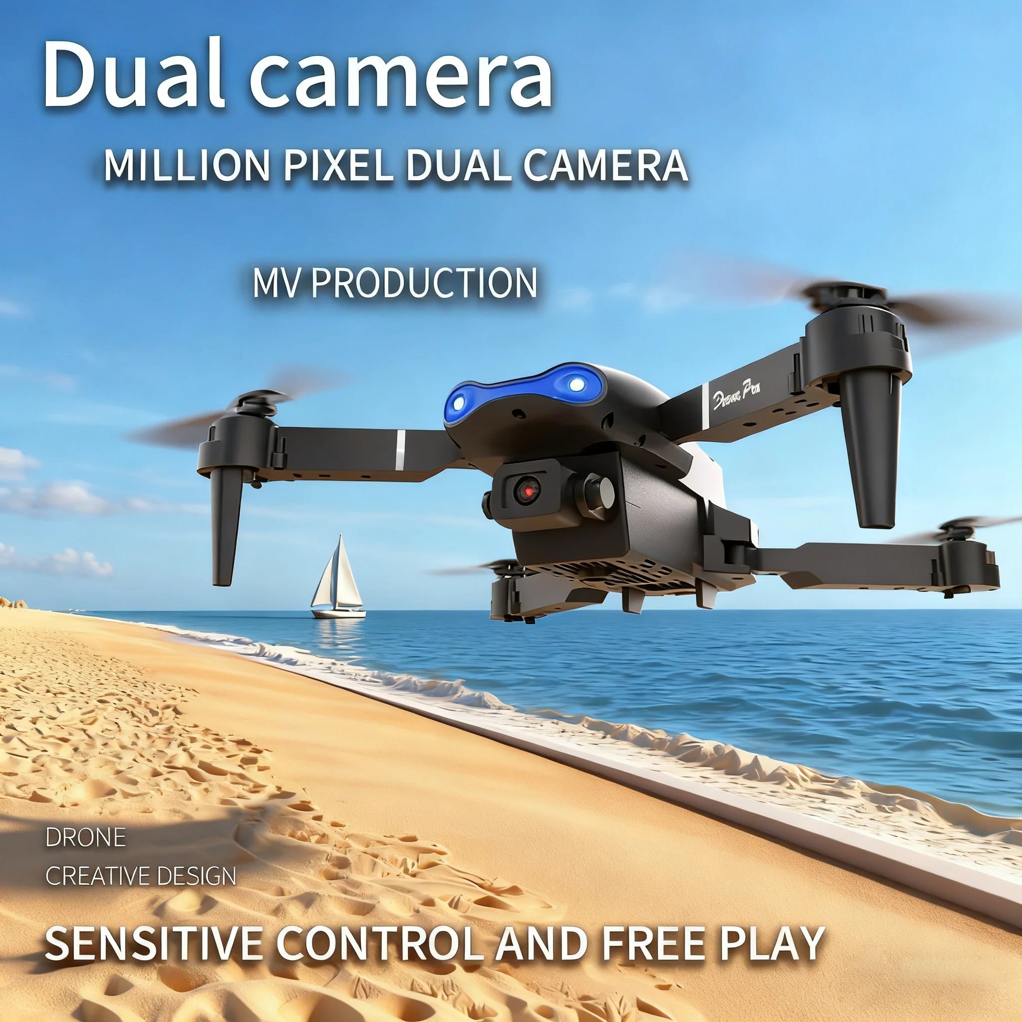 The Best-Selling E99 Drone Photography Equipment - A Dual-Camera Model Designed Specifically for Beginners, Equipped with Dual Batteries to Extend Battery Life, a Complete Set of Products, One-Click Take-Off and Landing, 360° Aerial Stunts and Rolls