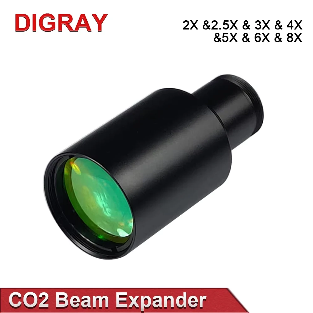 

DIGRAY CO2 Лазерный расширитель луча 2X 2,5X 3X 4X Соотношение расширения M22 * 0,75 Линзионная оптика для CO2 10600nm Лазерная маркировочная машина