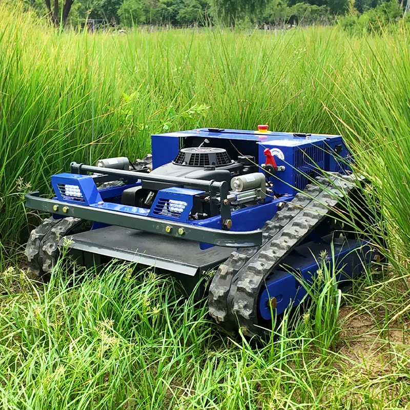Customized Factory Direct Heavy Duty Remote Control Crawler Lawn Mower Gas Powered for Orchard Farm Slope Grass Cutting
