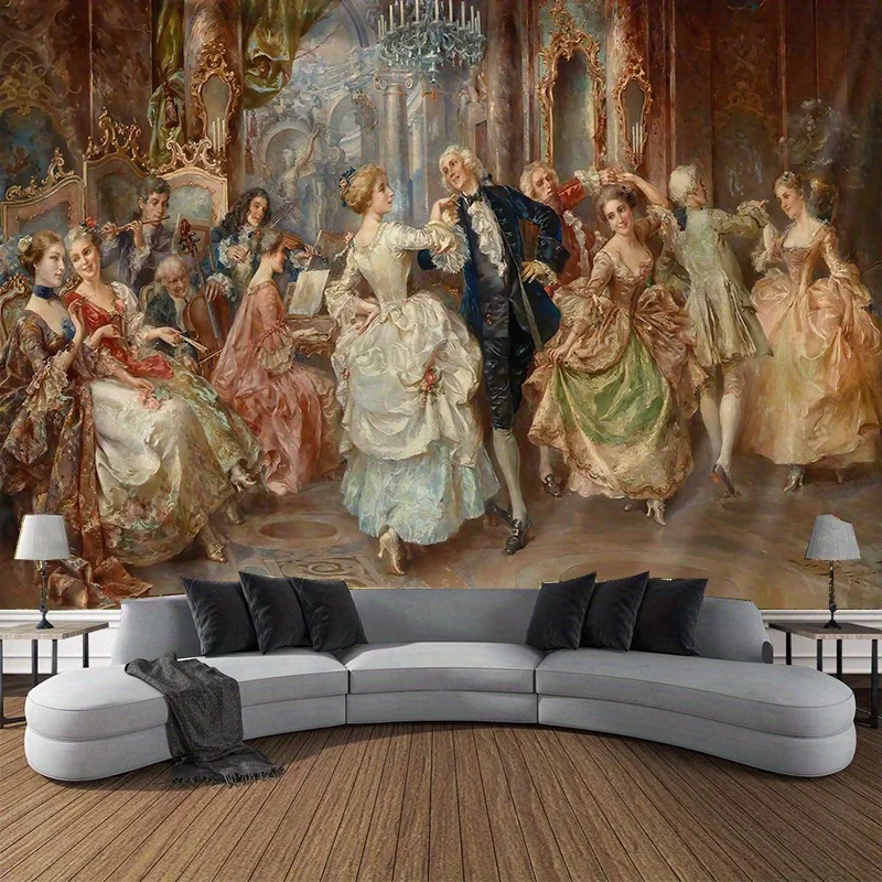Grand Baroque Ballroom Tapestry Bringing Historical Elegance and Luxury to Your Living Space