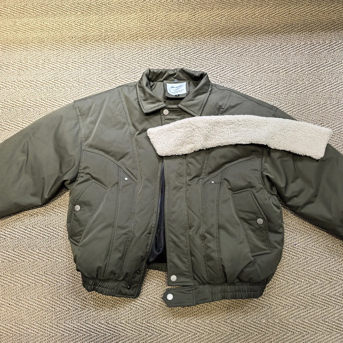 2026 New Detachable Lapel Designer Model Three-Dimensional Cut Thickened Work Clothes Short Jacket Cotton-Padded Coat Retro