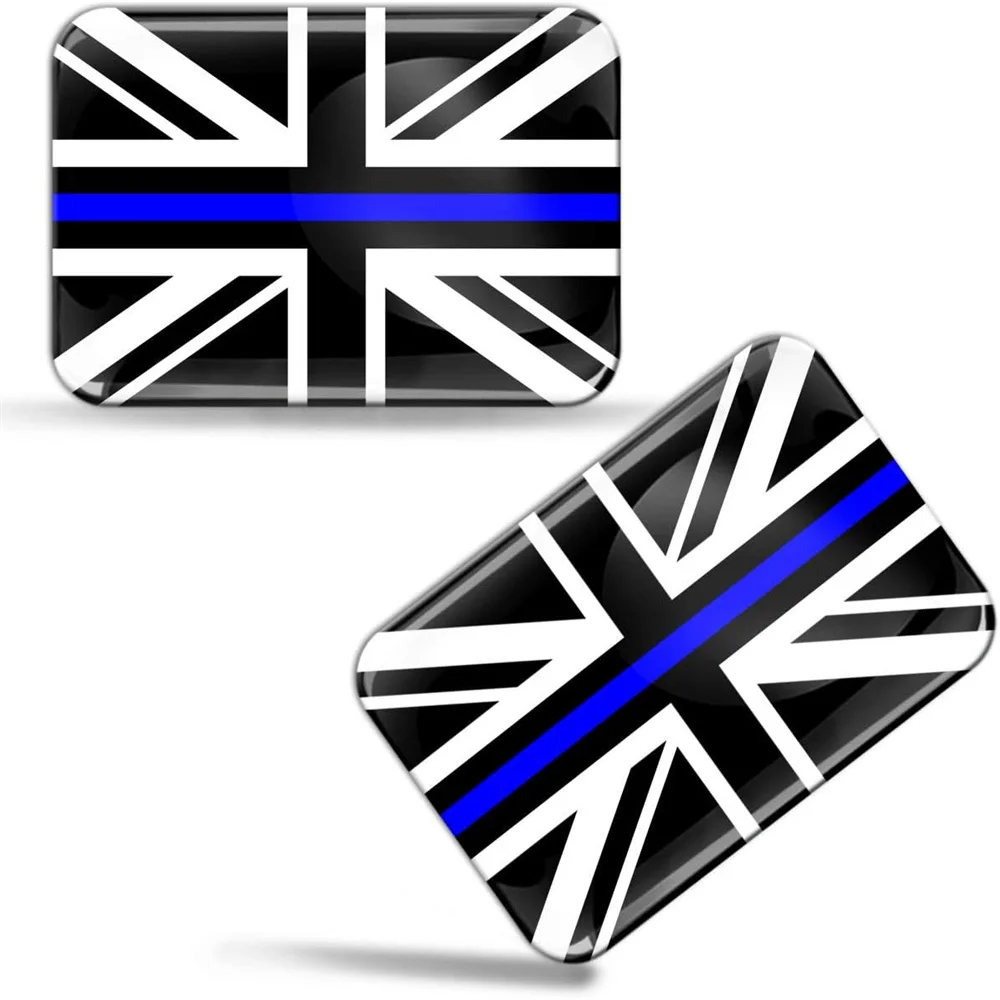 

2 x 3D Domed Silicone Stickers Decals UK Union Jack National Thin Blue Line Flag Great Britain Car Motorcycle Helmetcar emblem