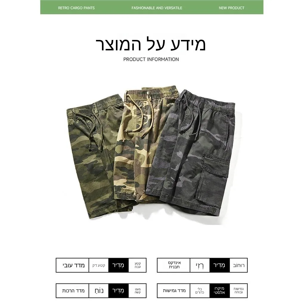 2026 New American Style Workwear Short Pants Washed Pure Cotton 5-Point All-Match Heavy Process Summer Casual Straight Leg Pants