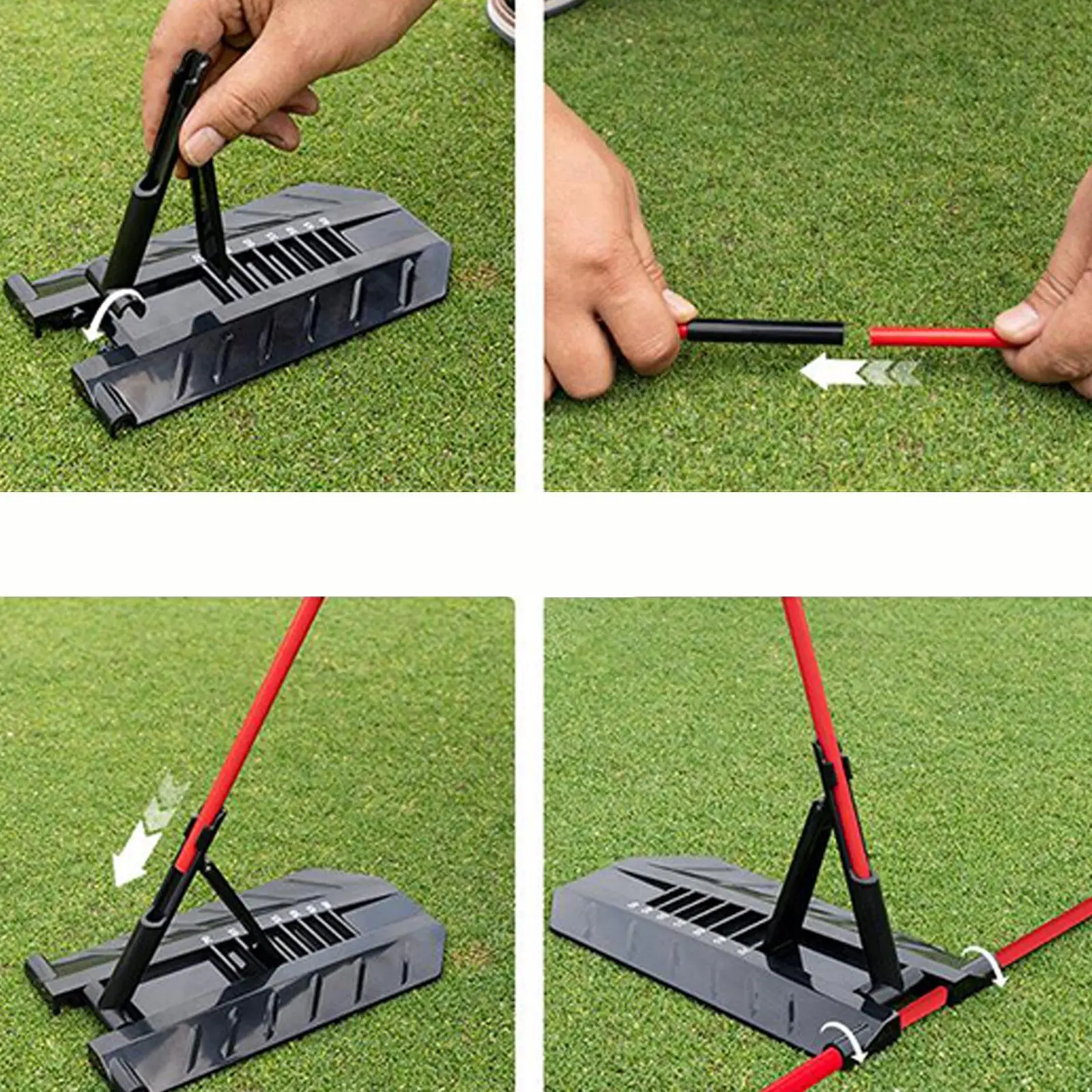 Professional Golf Swing Trainer Adjustable Golf Aid Stick Holder Practice Assistant for Home Outdoor Golf Course