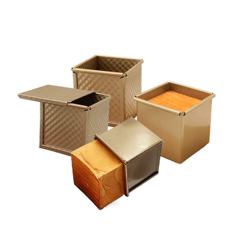 

Golden corrugated, covered cake mold, non-stick bread coated aluminum alloy