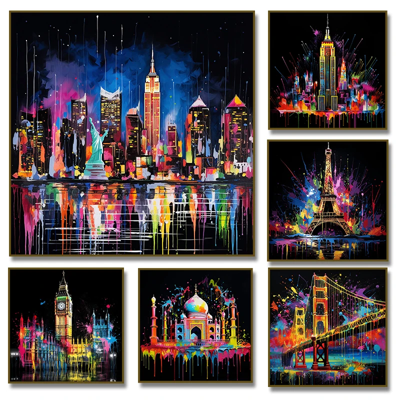 Watercolor City Eif…