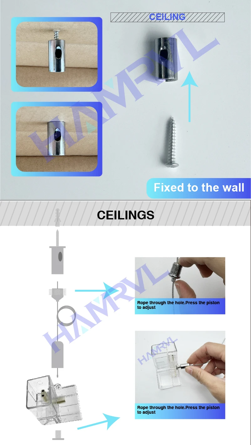 Hexagon Light Adjustable Suspension Rope and Splicing Connector All Copper 2Pin V/Y/L/T/I Cable LED Tube Lamp for Garage Ceiling