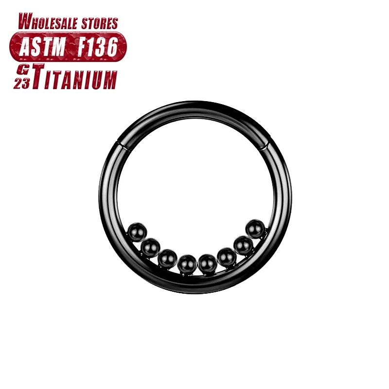 F136 Titan Piercing Schwarzer Nasenring Implantatqualität Scharnier Seamles Ohrring Clicker Knorpel Septum Daith Tragus Schmuck Geschenk – Detail 20