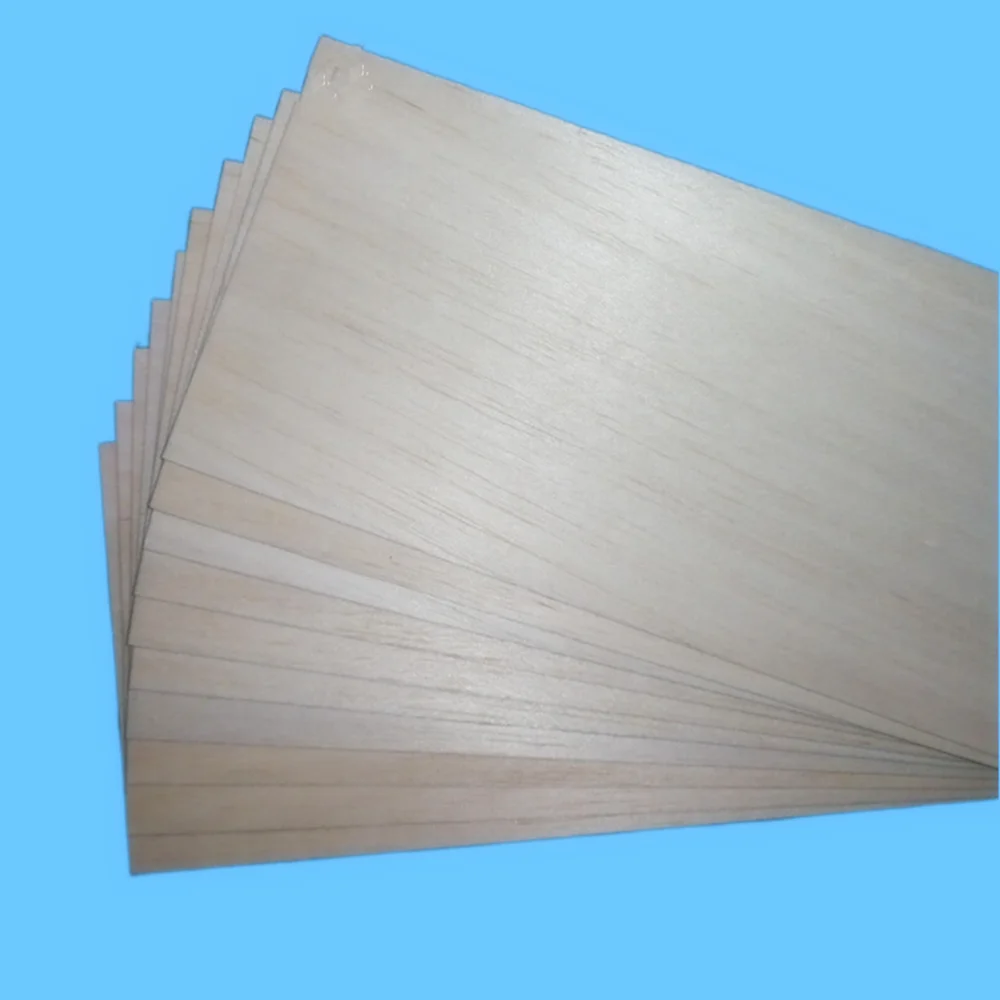 5 Stuks Balsa Houten Bladen Ply 300/400Mm Lang 100Mm Breed 0.75/1/1.5/2/2.5/3/4/5/6/8/10Mm Dik Voor Diy Vliegtuig Boot Modelmateriaal