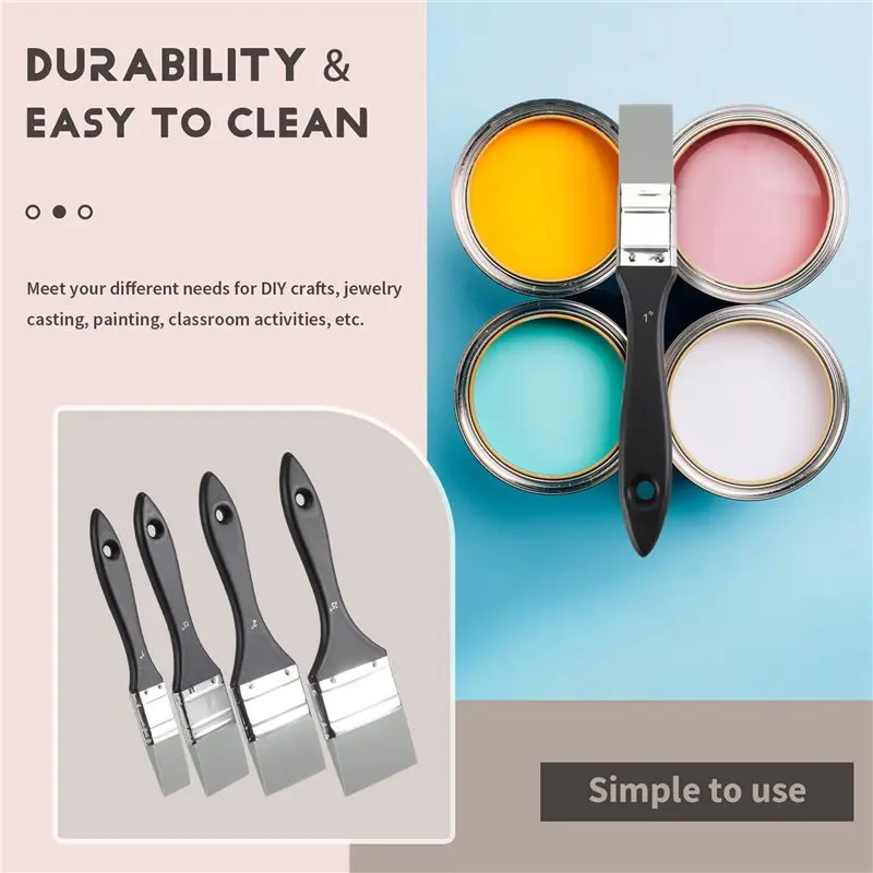 ABUH-8 Pcs Silicone Paint Brush Set Color Shaper Silicone Brush For Resin Paint Brush Catalyst , 1 1.5 2 2.5 Inches Wide
