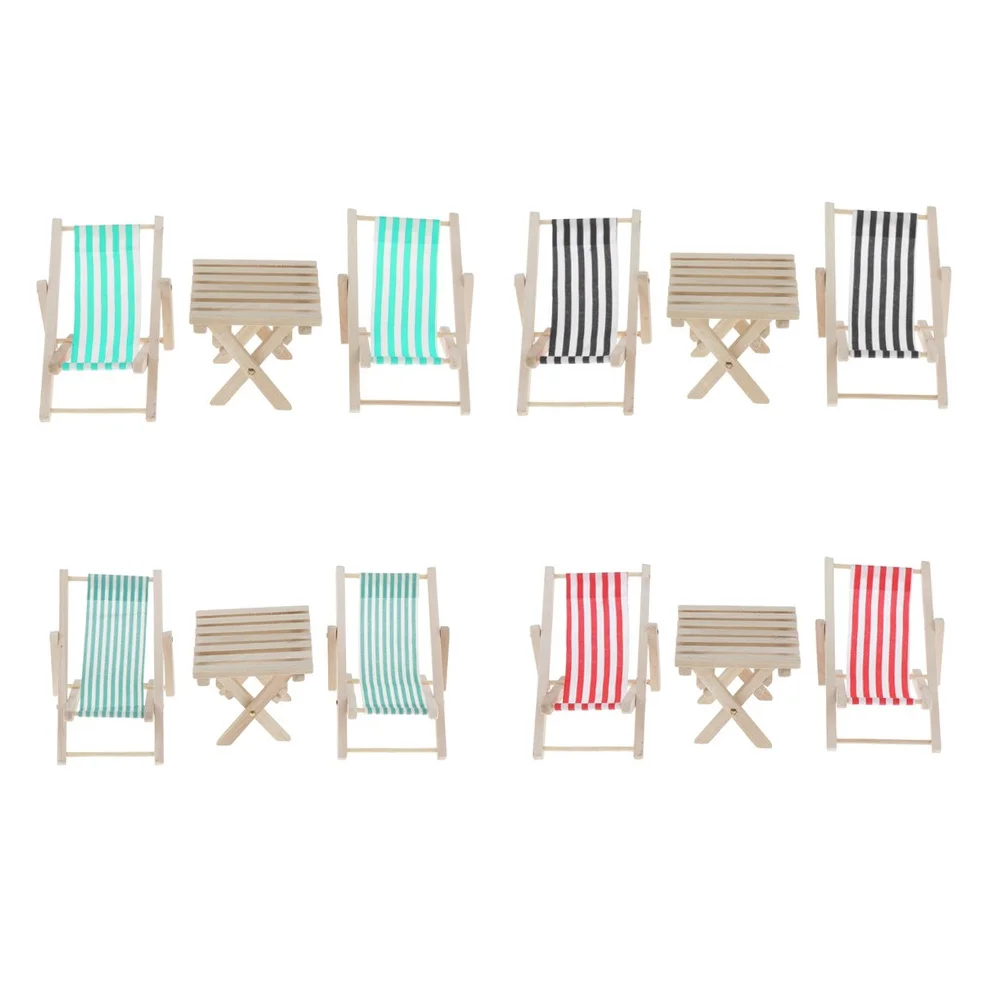 

Mini House Crafts Miniature Furniture Outdoor Chairs Beach Baby Lounger Adornments Accessories