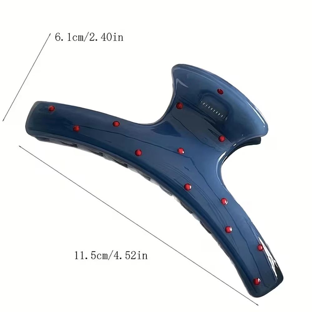 2 Blue Teardrop-Shaped Red Ribbon Hair Clips, High-End Retro Niche Hair Accessories, Suitable for Daily Wear, Beach Vacations, Parents' Day, Back-To-School Season, and Graduation Season Gifts view 4