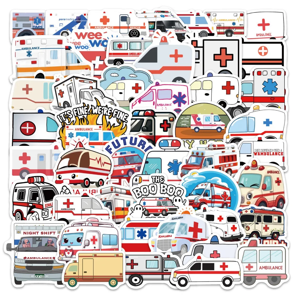 Autocollants médicaux imperméables et créatifs, étiquette de dessin animé, décoration pour carnet de notes, guitare Mobile, tasse d'eau, valise, jouets Graffiti, 60 pièces