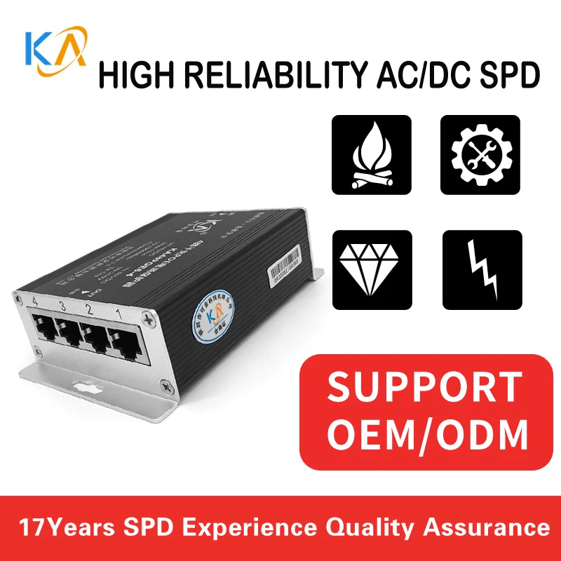 Ka48Poe6-4 4-Way Poe Network Switch Surge Arrester Gigabit Poe Network Surveillance Camera Surge Arrester