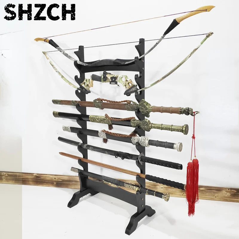 Simple Multilayer Sword Frame Storage Floor Support Samurai Sword Rack Shelf Creative Home Decor Combination